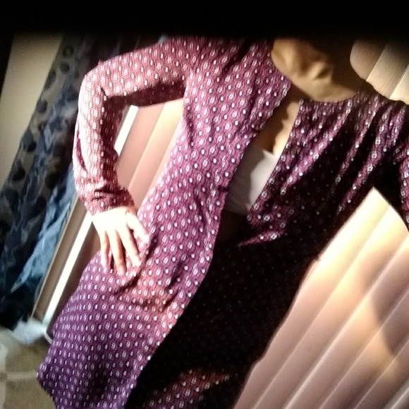 Merona long sleeved print dress - Picture 3 of 4